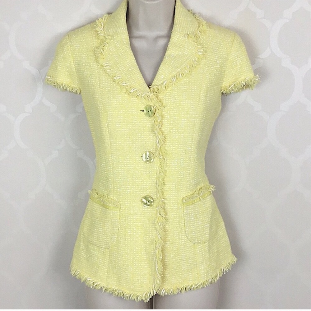 Dana Buchman Yellow Fringe Jacket